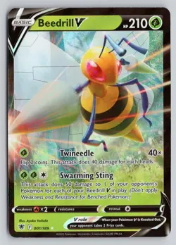 BEEDRILL V 001/189 HOLO V RARE ASTRAL RADIANCE POKEMON NM - Image 1