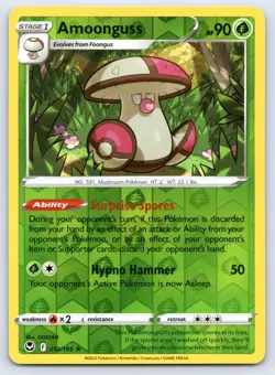 Amoonguss 012/195 Silver Tempest Reverse Holo Pokemon NM - Image 1