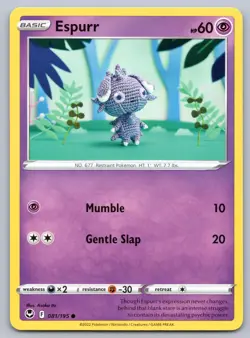 Espurr 081/195 Silver Tempest Pokemon NM - Image 1