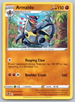 Armaldo 096/195 Silver Tempest Pokemon LP - Image 1