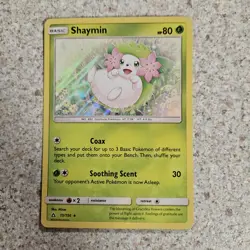 Shaymin 15/156 SM Ultra Prism Holo Rare Pokemon Card NM/EX Holo Bleed Error - Image 2