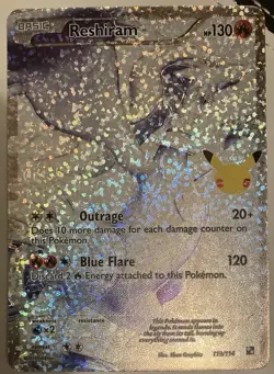Pokemon TCG Card Reshiram 113/114 Celebrations Classic Collection 2021 Rare NM - Image 1