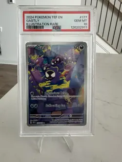 Pokemon TCG Gastly Illustration Rare Card Temporal Forces 177/162 PSA 10 - Image 1