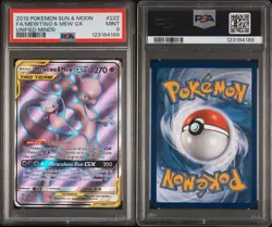MEWTWO & MEW GX 222/236 | PSA 9 | Tag Team Unified Minds Graded Pokemon Card - Image 3