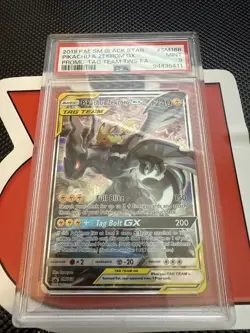 2019 Pikachu & Zekrom GX SM168 Tag Team Pokemon Sun & Moon Promo Card PSA 9 - Image 1