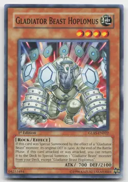 Gladiator Beast Hoplomus GLAS-EN022 Gladiator's Assault Yu-Gi-Oh 1st Edition NM - Image 1