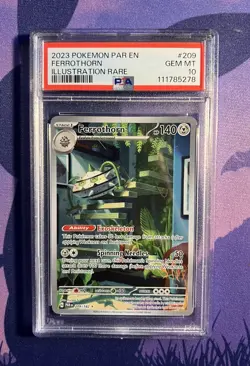 2023 POKEMON PAR EN-PARADOX RIFT ILLUSTRATION RARE #209 FERROTHORN PSA 10 - Image 1