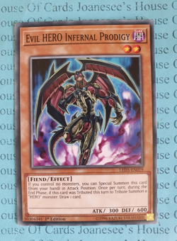 LED5-EN019 Evil HERO Infernal Prodigy Yu-Gi-Oh Card 1st Edition New - Image 1