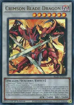 Yugioh! Crimson Blade Dragon - BLZD-EN037 - Ultra Rare - 1st Edition Near Mint, - Image 1