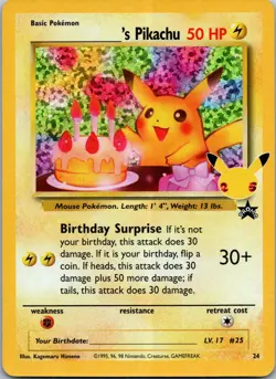 _____'s Pikachu 24 Celebrations: Classic Collection Pokemon NM AU Stock Tracked - Image 1