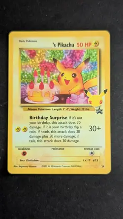 Pokemon TCG - ______'s Pikachu 24/53 Celebrations: Classic Collection Holo - Image 1
