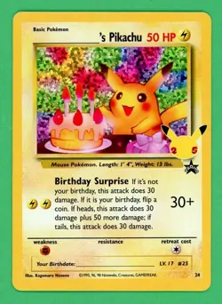 _____'s Pikachu Pokemon Celebrations Classic Collection #24 NM A - Image 1