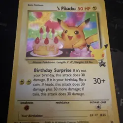 Pokemon Birthday Pikachu 24/53 Celebrations Classic Collection Holo ‘s Pikachu - Image 2