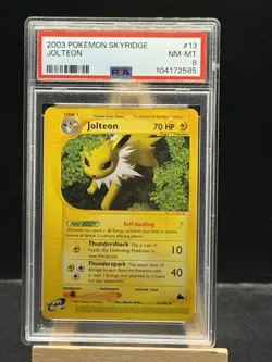 Jolteon 13/144 Rare Non Holo 2003 Pokemon Skyridge PSA 8 NM-MT - Image 1