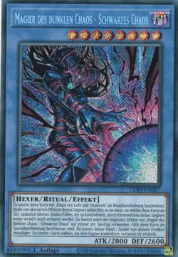 yugioh 1x Magier des dunklen Chaos - Schwarzes Chaos CORI-DE027 SECRET DEUTSCH - Image 1
