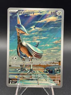 Pokemon TCG Card Skarmory 209/191 Sv08: Surging Sparks Illustration Rare - NM - Image 1