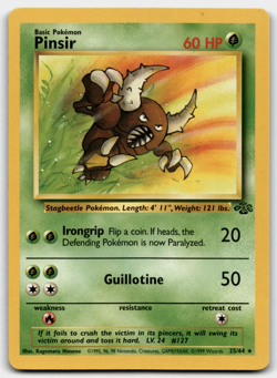 Pokemon Jungle 9/64 Pinsir Card MODERATE PLAY - Image 1
