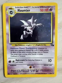 Pokemon TCG Haunter 6/62 Fossil Holo Rare Card 1999 Edition WOTC Vintage - Image 1