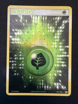 Pokemon TCG Grass Energy Holo Card 101/106 EX Emerald - Image 1
