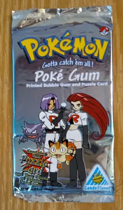 1999 Pokemon Poke Gum And Puzzle Card Sealed Pack TCG Team Rocket - Image 1