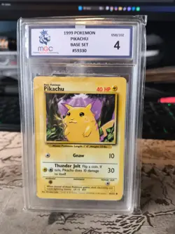 Pikachu Base Set 58/102 Pokemon Card Graded Slab - Image 1