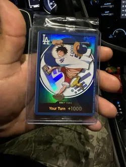 Bandai One Piece CCG Don!! Card Monkey D. Luffy x Dodgers MLB - Image 1