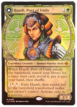HUATLI, POET OF UNITY MTG 2023 WIZARDS OF THE COAST SHINY FOIL CARD M 0296 - Image 1