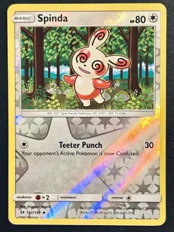 Spinda 102/149 Sun & Moon Reverse Holo Uncommon Pokemon Card NEAR MINT - Image 1