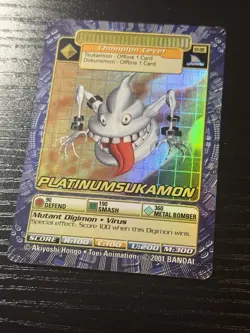 Platinumsukamon Digimon TCG Holo Foil ST-198 2001 Bandai Card - Image 3
