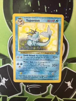 Pokemon Card - Vaporeon 12/64 Jungle Holo Rare MP/HP - Image 1