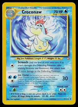 Pokemon Card Neo Genesis Croconaw 31/111 Uncommon - Image 1