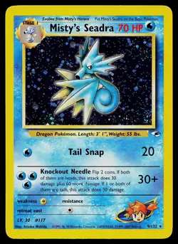 Pokemon Card - Misty's Seadra Gym Heroes Prerelease Promo 9/132 Holo Rare - Image 1