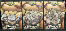 GEODUDE X GRAVELER X GOLEM LOT - POKEMON CRYSTAL CARD COLLECTION CCG HOLO - Image 1