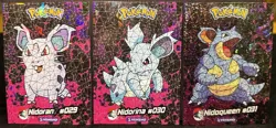 NIDORAN X NIDORINA X NIDOQUEEN - POKEMON CRYSTAL CARD COLLECTION CCG HOLO - Image 1