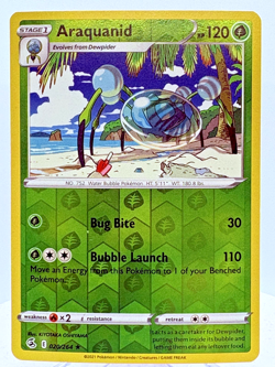 020/264 ARAQUANID REVERSE HOLO FUSION STRIKE POKEMON CARD - Image 1