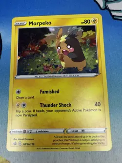 Morpeko SWSH116 Black Star Promo Cosmos Holo Pokemon Card SWIRL - Image 1