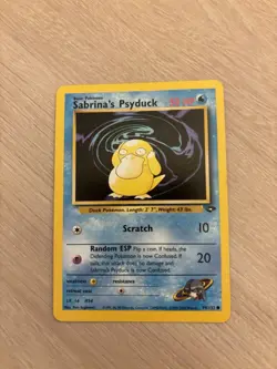 Pokemon TCG Sabrina's Psyduck Card 99/132 Gym Challenge 2000 Vintage - Image 1