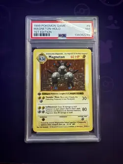 1999 POKEMON BASE SET 1ST EDITION #9 MAGNETON-HOLO PSA 7 - Image 1