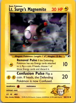 Lt. Surge's Magnemite (50) Uncommon Gym Heroes 050/132 NM - Image 1
