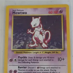 Pokemon Mewtwo 10/102 Base Set Holo Rare 60 HP Basic 1999 Wizards English - Image 1