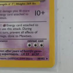 Pokemon Mewtwo 10/102 Base Set Holo Rare 60 HP Basic 1999 Wizards English - Image 5