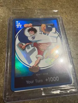 Dodgers x One Piece Luffy Promo Card FLAWLESS CONDITION POTENTIAL 10 - Image 2