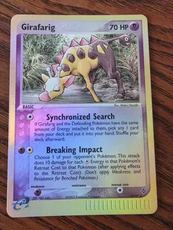 Girafarig Reverse Holo RARE - 2003 Pokemon TCG Card EX Dragon 16/97- LP - Image 1