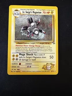 Pokemon TCG Lt. Surge's Magneton Gym Heroes 8/132 Holo Card Unlimited (LP) - Image 1