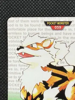 Arcanine Green No. 059 Pokemon Card monsters collection Bandai Carddass 1996 - Image 2