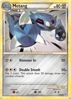 METANG 30/90 - Non Holo - Uncommon - Undaunted - 2010 Pokemon CARD - NM - Image 1