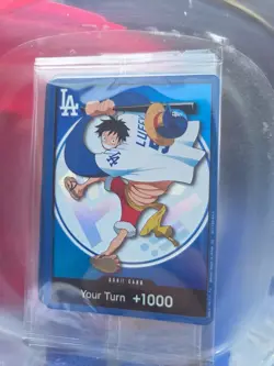 ONE PIECE X DODGERS PROMO MONKEY D LUFFY DON CARD WITH DODGERS STRAW HAT - Image 3