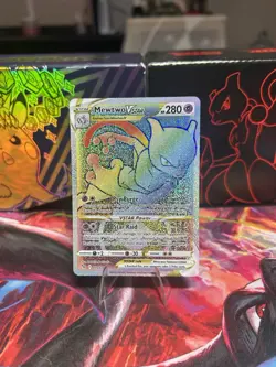 Pokemon Go Mewtwo VSTAR TCG Card Rainbow Secret Rare 079/078 Mint Condition - Image 1