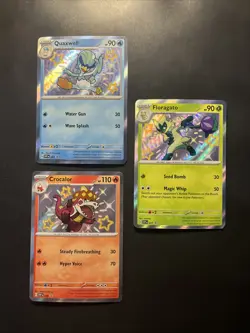 Floragato SVP 077 Crocalor SVP 080 Quaxwell SVP 083 Shiny Holo Rare Promo Cards - Image 1