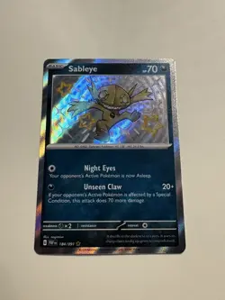 Pokemon TCG Sableye 184/091 Paldean Fates Baby Shiny NM - Image 1